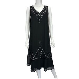 ROJA Women’s Black Sleeveless Midi Dress